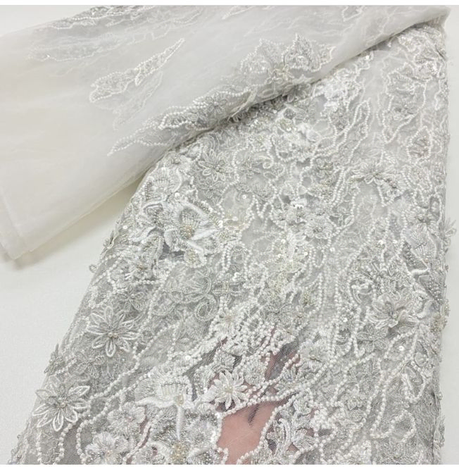 Luxury handbeaded fabric material 